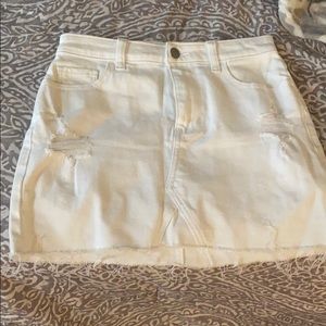 Hollister white distressed mini skirt